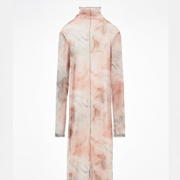 ZARA - delicate, marble sheer dress 90s inspired mock neck dress - Picture 1 of 4